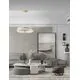 Pendul LED Nova Luce Kezo, 56W, 3500K, auriu satinat-transparent, dimabil, Triac
