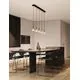 Pendul LED Nova Luce Paluz, 30W, 3000K, liniar, auriu roz-negru, dimabil