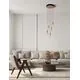 Pendul LED Nova Luce Paluz, 30W, 3000K, rotund, auriu roz-negru, dimabil