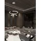 Pendul LED Nova Luce Elmo, 70W, 3500K, crom, dimabil, Triac