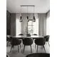 Pendul Nova Luce Mirbi, 3xE27, liniar, fumuriu-negru