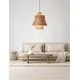 Pendul Nova Luce Natural Mande, 1xE27, rosu, maro, negru