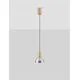 Pendul LED Nova Luce Voi, 8W, 3000K, D17 cm, auriu, fumuriu