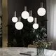 Pendul LED Ideal Lux Odeon, 39W, 3000K, Hmax 253 cm, alb, gri, negru