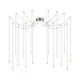 Pendul LED Ideal Lux Lucciola, 16W, 3000K, 910 lumeni, D200 mm, Hmax 5435 mm, alama, negru