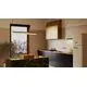 Pendul LED Maytoni Flat, 20W, 3000K, 2480 lumeni, Hmax 3120 mm, alama, crom, negru, maroniu