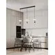 Pendul LED Nova Luce Anafi, 24W, 3000K, 1185 lumeni, Hmax 2000 mm, alb-negru