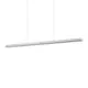 Pendul LED Ideal Lux Dorica, 35W, 3000K, 1650 lumeni, L1400 mm, Hmax 2185 mm, argintiu, dimabil Dali Push