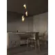 Pendul LED Nova Luce Malory, 12W, 3000K, Hmax 1870 mm, alb, auriu, dimabil Triac