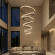 Pendul LED Azzardo Azalea Spiral, 238W, 3000K, D830 mm, Hmax 4400 mm, negru, dimabil 3-step