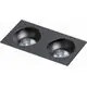 Spot fix incastrat AZzardo Hugo 2, 2xGU10, negru, dreptunghi, IP20