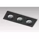 Spot mobil incastrat AZzardo Caro, 3xGU10, negru, dreptunghi, IP20