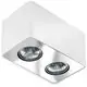 Spot fix aplicat AZzardo Nino 2, 2xGU10, alb-aluminiu, dreptunghi, IP20