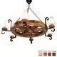 Lustra Russtik Roata, 6xE14, wenge