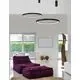 Pendul LED Nova Luce Pertino, 61W, 3000K, 4235 lumeni, D800 mm, Hmax 1500 mm, negru, dimabil Triac