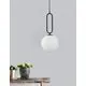 Pendul Nova Luce Grus, 1xE27 max. 12W, D20 cm, Hmax 120 cm, alb opal, negru