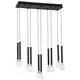 Pendul LED Nova Luce Cayo, 50W, alb opal, negru