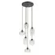 Pendul Nova Luce Devon, 6xE27, maro, transparent
