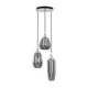 Pendul Nova Luce Zarley, 3xE27, crom, fumuriu
