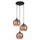 Pendul Nova Luce Blaze, 3xE27, cupru, negru