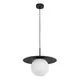 Pendul Nova Luce Obbit, 1xE27, alb opal, negru