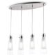 Pendul Ideal Lux Kuky Clear, 4xE27, alb-crom-transparent