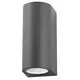 Aplica Nova Luce Nero, 2xGU10 max. 10W, H150 mm, D70 mm, rotund, gri inchis, IP54