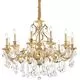 Candelabru cristal Ideal Lux Gioconda, 12xE14, auriu