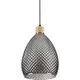 Pendul Ideal Lux Bergen, 1xE27, fumuriu-lemn natur-negru