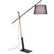 Lampadar Ideal Lux Eminent, 1xE27, lemn natur-negru