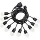 Ghirlanda exterior Ideal Lux Fiesta, 10xE27, 6ml, negru, IP44, 246796